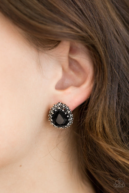 Paparazzi Quintessentially Queen Black Earrings Post Earrings