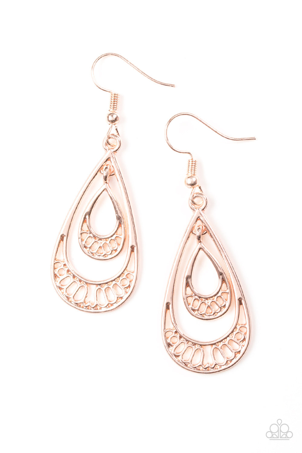 Paparazzi REIGNED OUT Rose Gold Fishhook Earrings