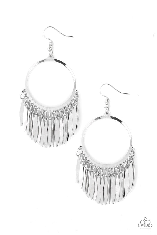 Paparazzi Radiant Chimes Silver Fishhook Earrings - P5ED-SVXX-130XX
