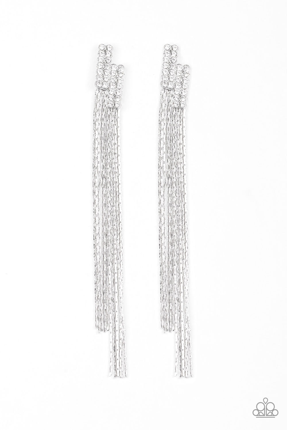 Paparazzi Radio Waves White Post Earrings - P5PO-WTXX-166XX