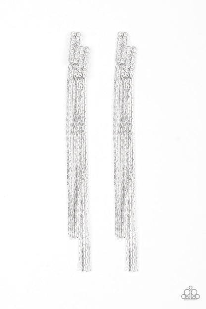 Paparazzi Radio Waves White Post Earrings - P5PO-WTXX-166XX
