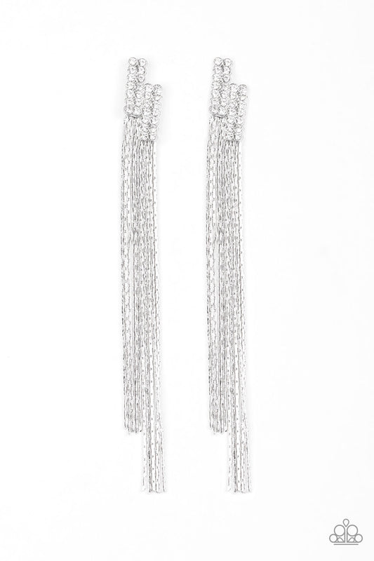 Paparazzi Radio Waves White Post Earrings - P5PO-WTXX-166XX