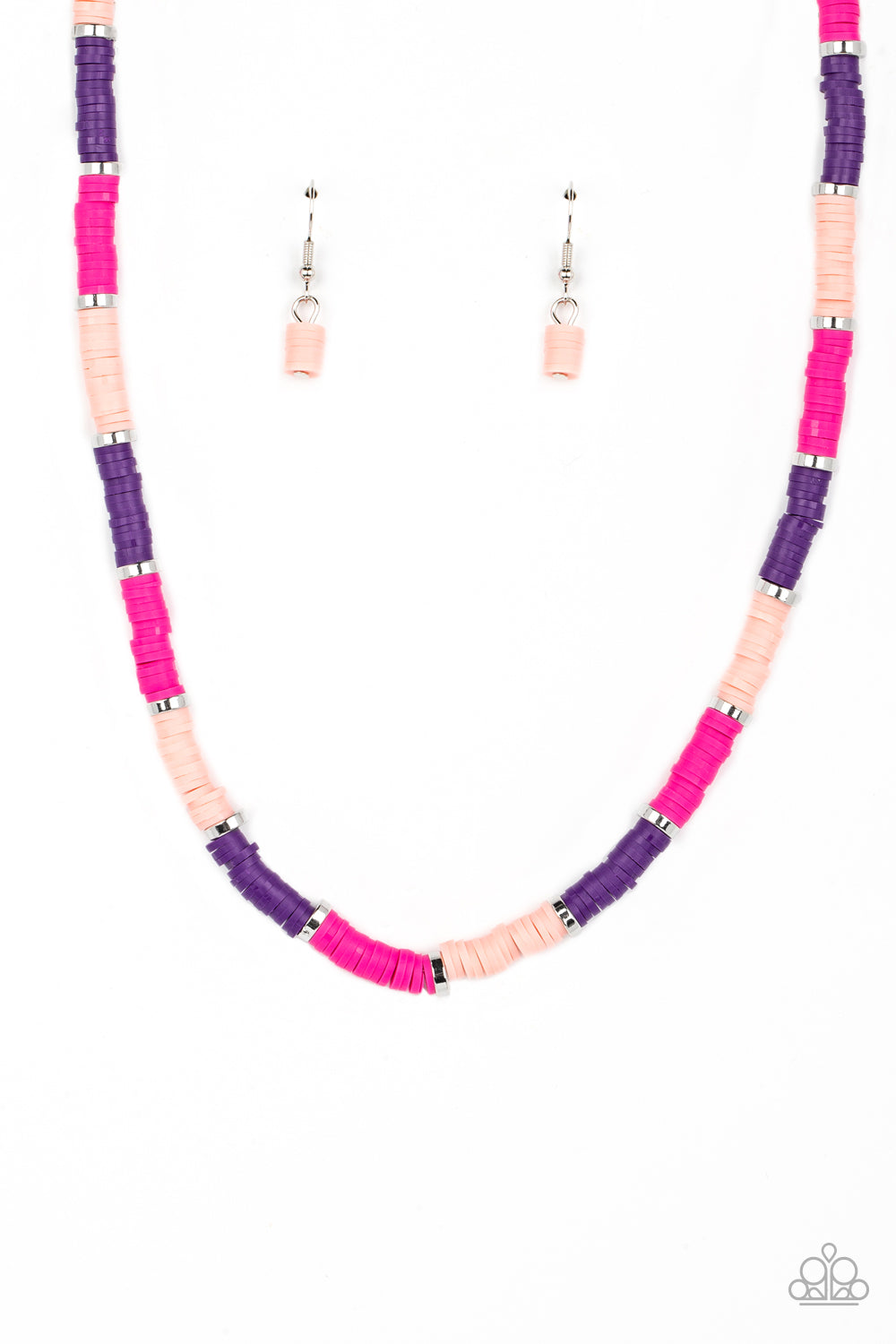 Paparazzi Rainbow Road Pink Short Necklace - P2SE-PKXX-245XX