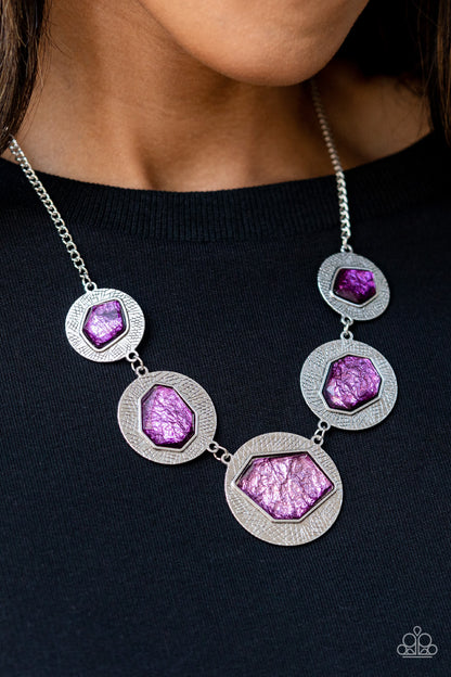 Paparazzi Raw Charisma Purple Short Necklace - P2ED-PRXX-053XX