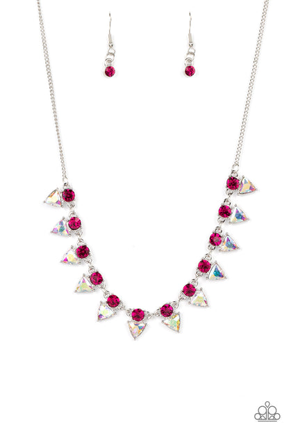 Paparazzi Razor-Sharp Pink Short Necklace - P2SE-PKXX-233XX