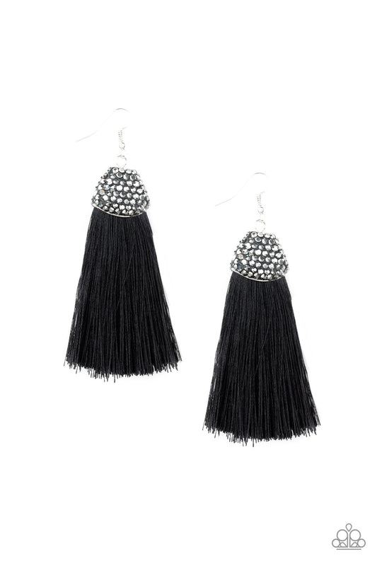 Paparazzi Razzle Riot Black Fishhook Earrings - P5ST-BKXX-004XX
