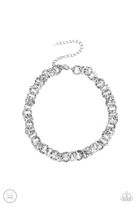 Paparazzi Rebel Grit Silver Choker Necklace - P2CH-SVXX-073XX