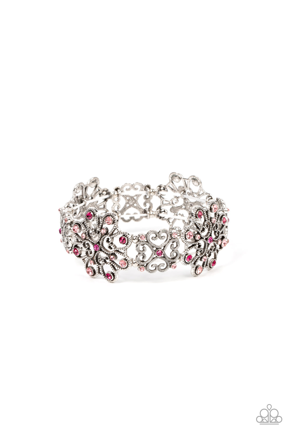 Paparazzi Regal Recognition Pink Stretch Bracelet - P9RE-PKXX-276XX