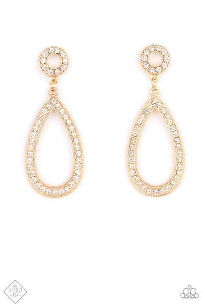 Paparazzi Regal Revival Gold Fishhook Earrings - Fashion Fix Fiercely 5th Avenue April 2021