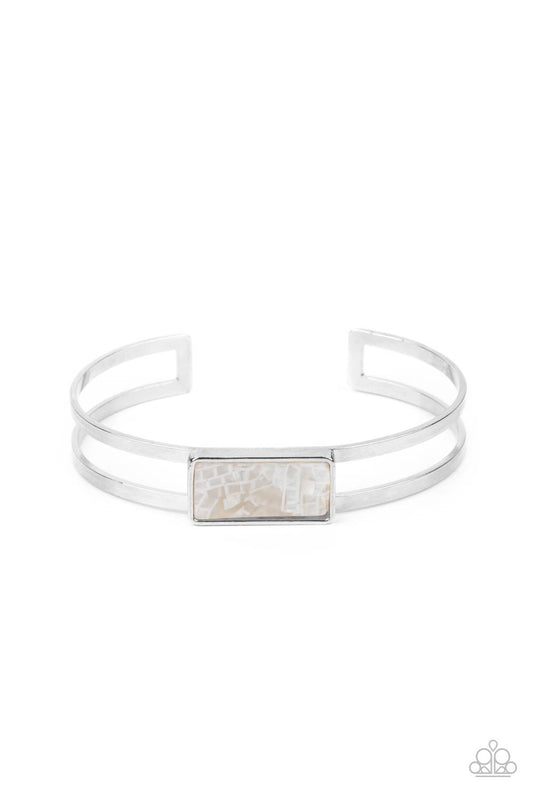 Paparazzi Remarkably Cute and Resolute White Cuff Bracelet - P9BA-WTXX-027XX