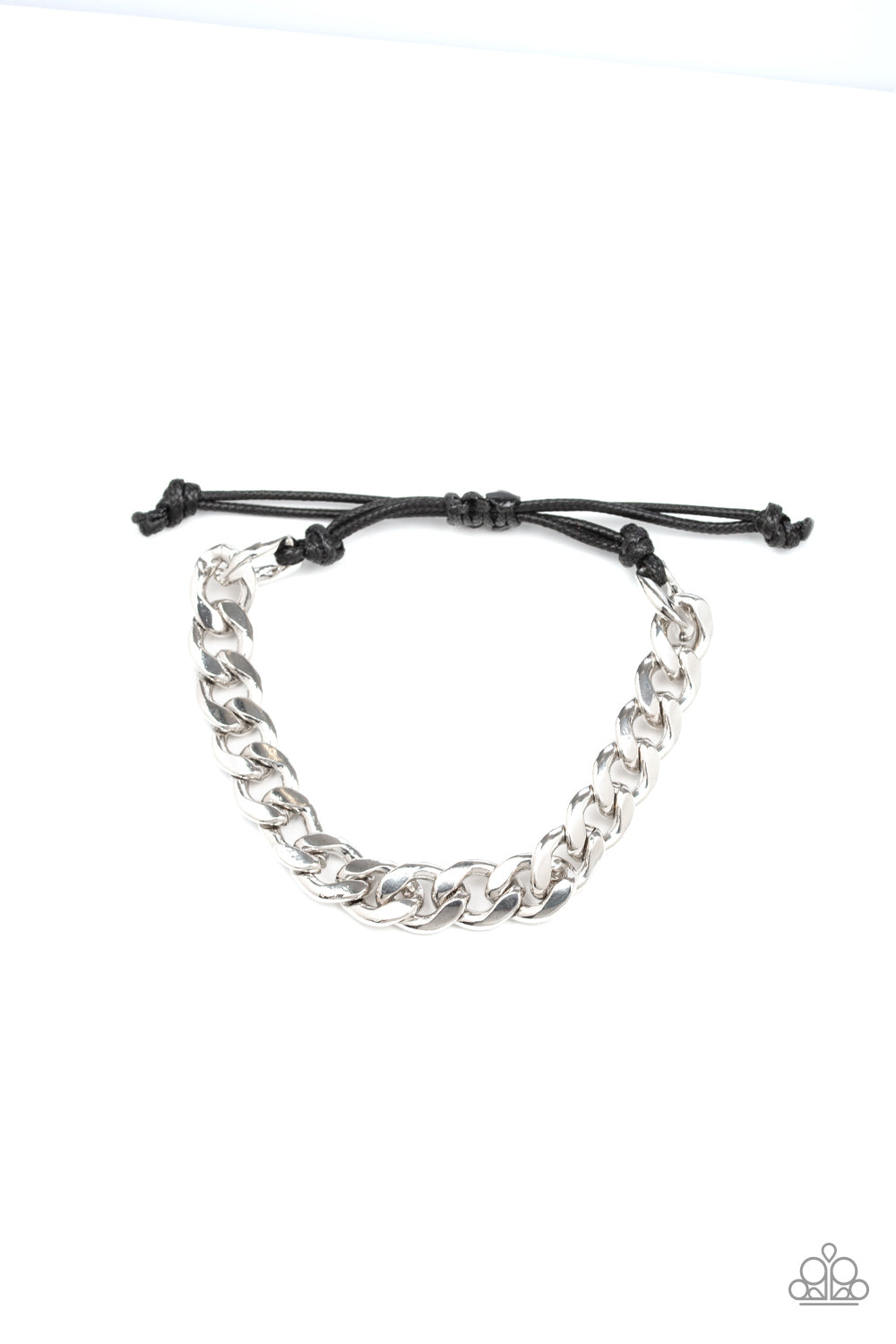 Paparazzi Renegade Silver Men's Sliding Knot Bracelet - P9MN-URSV-002XX