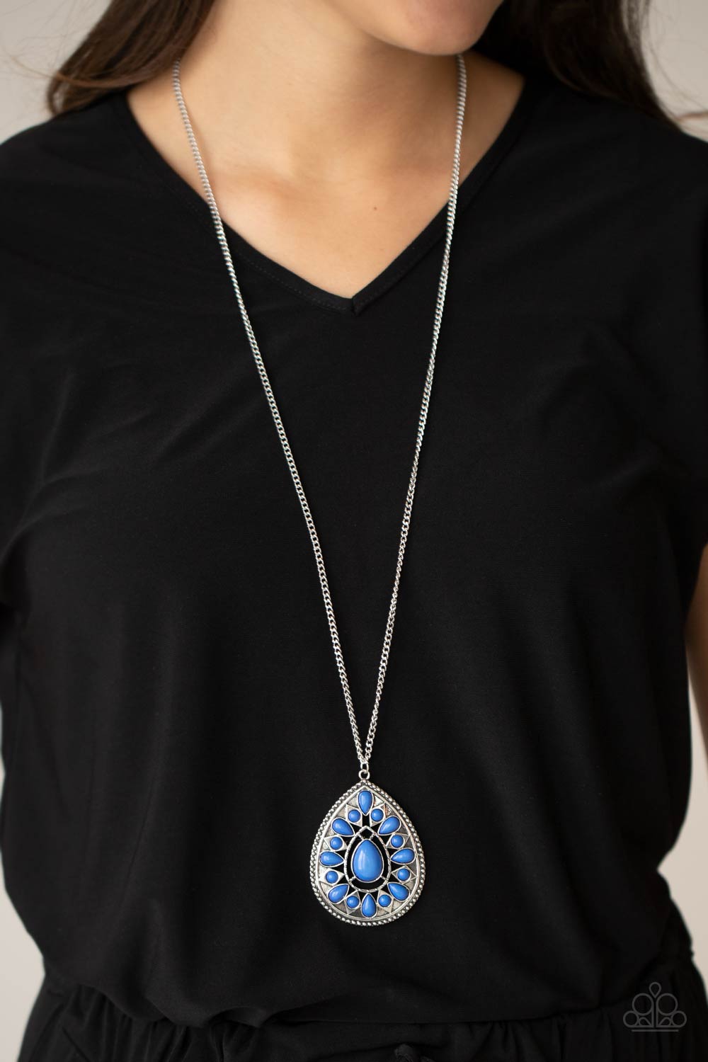 Paparazzi Retro Prairies Blue Long Necklace - P2WH-BLXX-424XX