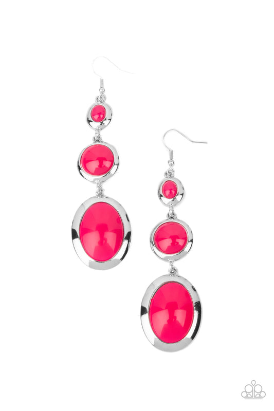 Paparazzi Retro Reality Pink Fishhook Earrings - P5WH-PKXX-222XX