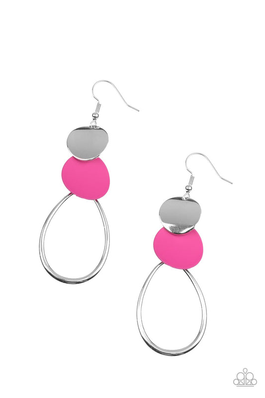 Paparazzi Retro Reception Pink Fishhook Earrings - P5BA-PKXX-021XX