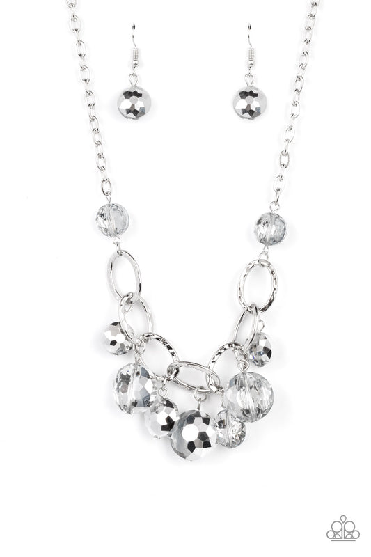 Paparazzi Rhinestone River Silver Short Necklace - P2WH-SVXX-368XX