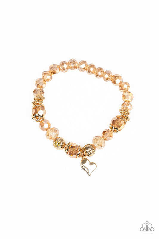 Paparazzi Right On The Romance Gold Bracelet - P9WH-GDXX-110XX