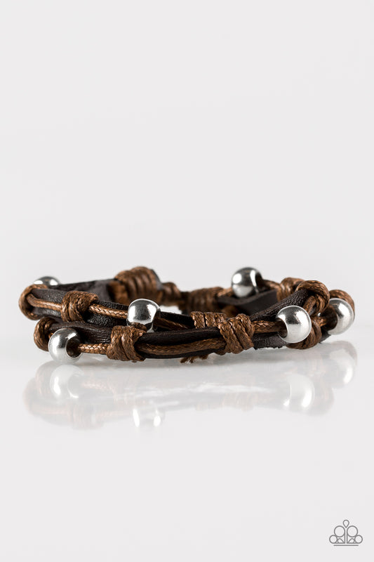 Paparazzi Right To Ride Brown Sliding Knot Bracelet - P9UR-BNXX-305XX