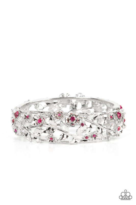 Paparazzi Ripe For The Picking Pink Hinged Bangle Bracelet - P9RE-PKXX-255XX