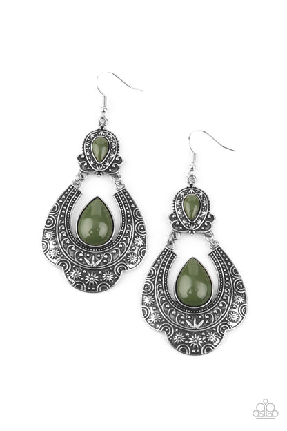 Paparazzi Rise and Roam Green Fishhook Earrings - P5ST-GRXX-008XX