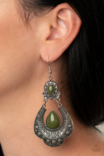 Paparazzi Rise and Roam Green Fishhook Earrings - P5ST-GRXX-008XX