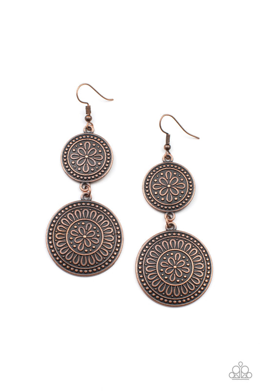 Paparazzi Road Trip Paradise Copper Fishhook Earrings - P5ST-CPXX-038XX