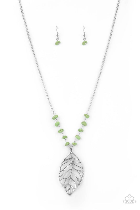 Paparazzi Roaming The Riverwalk Green Long Necklace - P2SE-GRXX-222XX