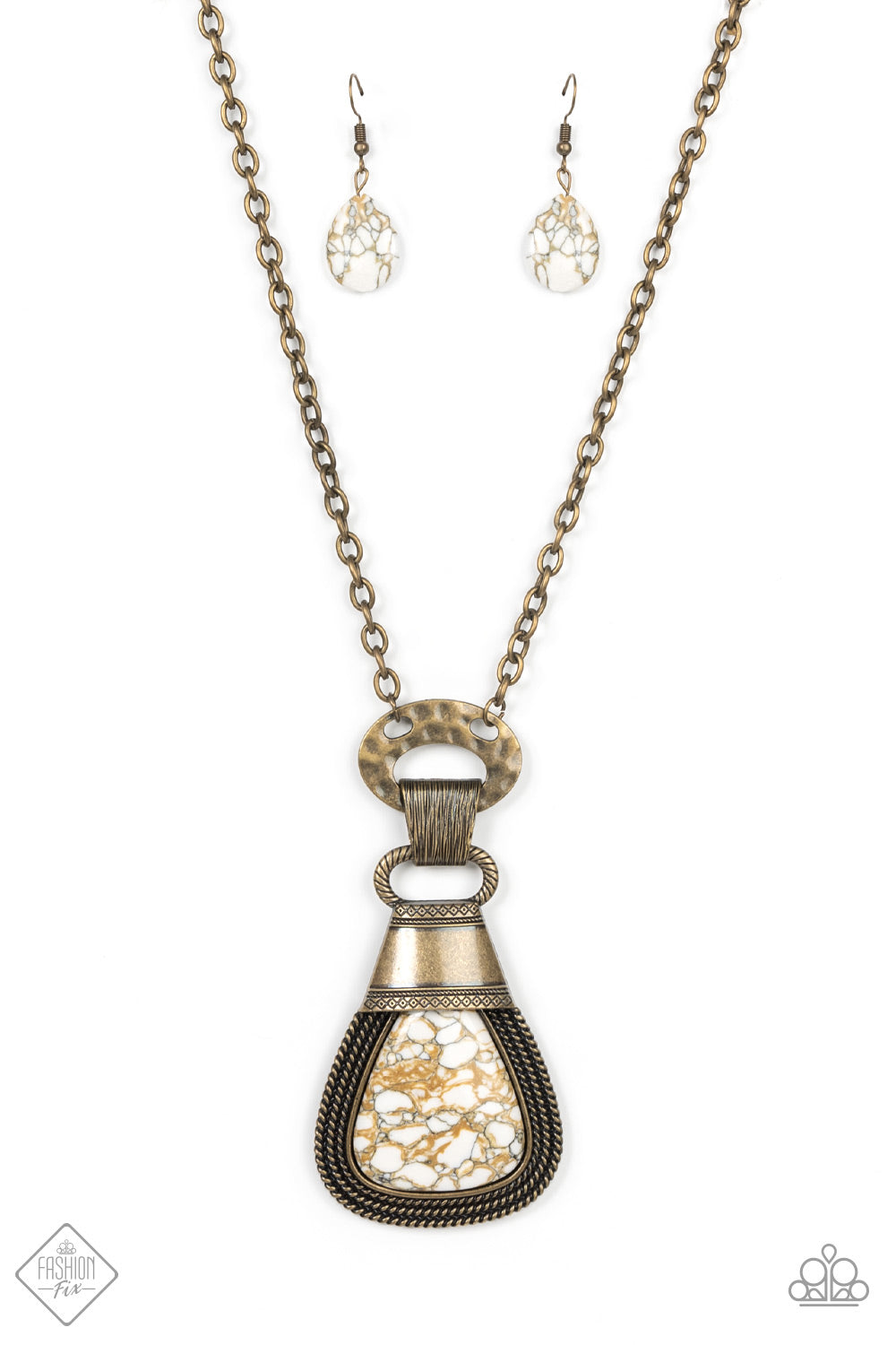 Paparazzi Rodeo Royale Brass Stone Short Necklace - Fashion Fix Simply Santa Fe November 2021
