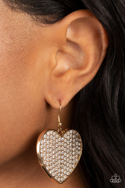 Paparazzi Romantic Reign Gold Fishhook Earrings - P5RE-GDXX-273XX