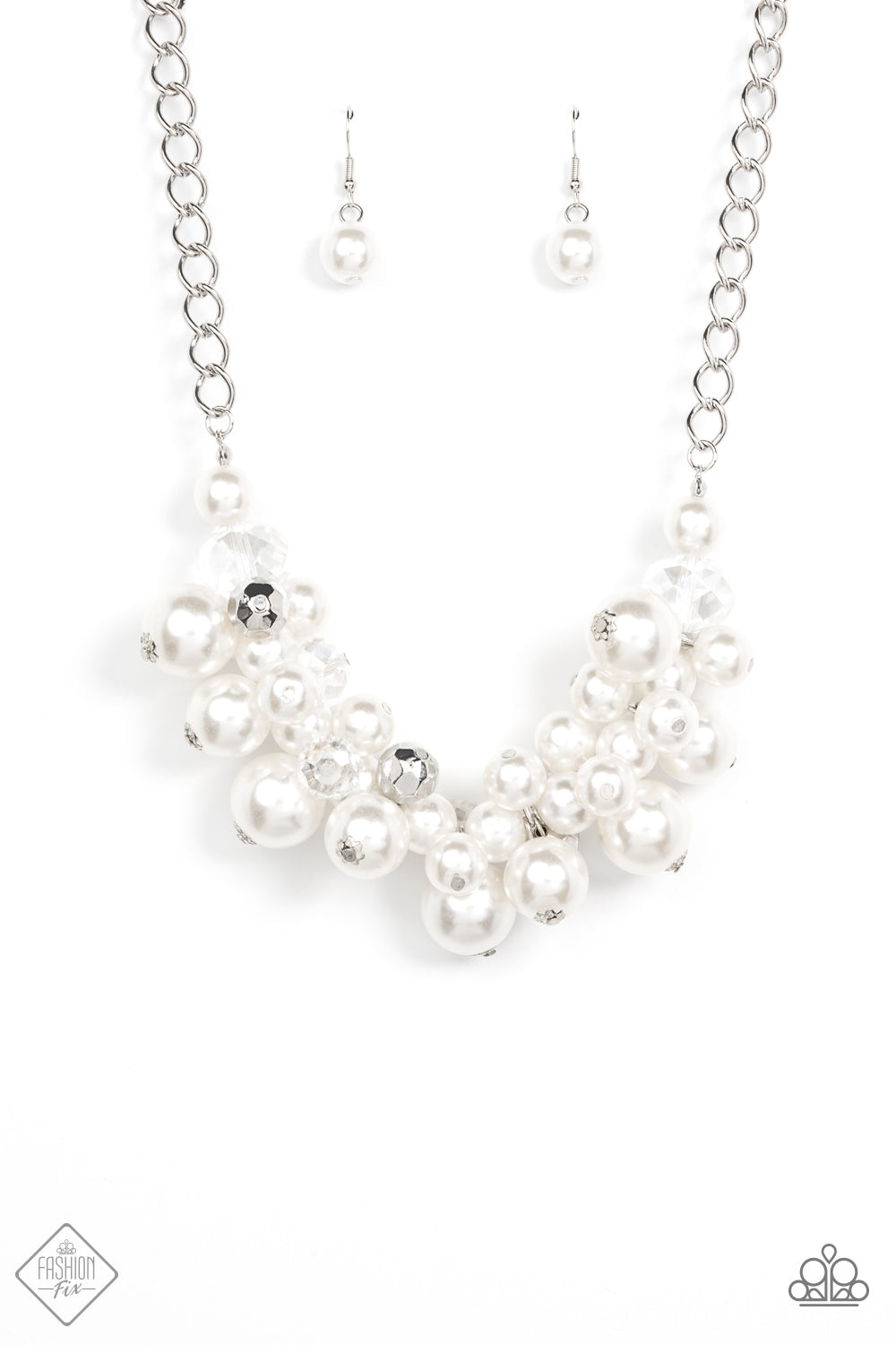 Paparazzi Romantically Reminiscent White Necklace - Fashion Fix Fiercely 5th Avenue January 2022