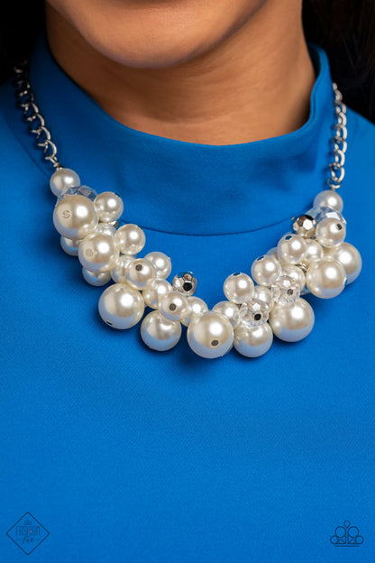 Paparazzi Romantically Reminiscent White Necklace - Fashion Fix Fiercely 5th Avenue January 2022