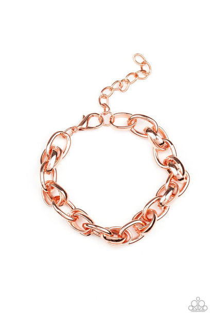 Paparazzi Rookie Roulette Copper Men's Clasp Bracelet - P9MN-URCP-018EL