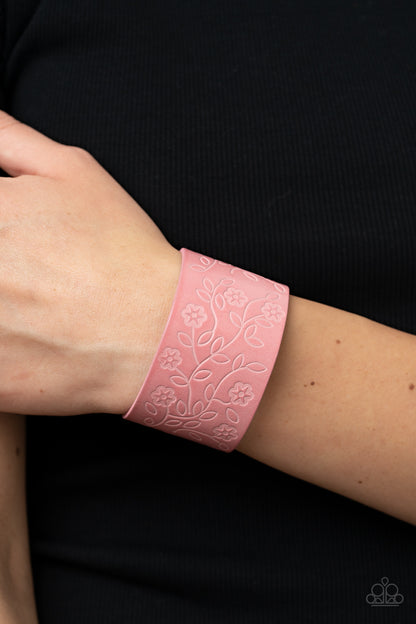 Paparazzi Rosy Wrap Up Pink Single Wrap Snap Bracelet - P9UR-PKXX-144XX