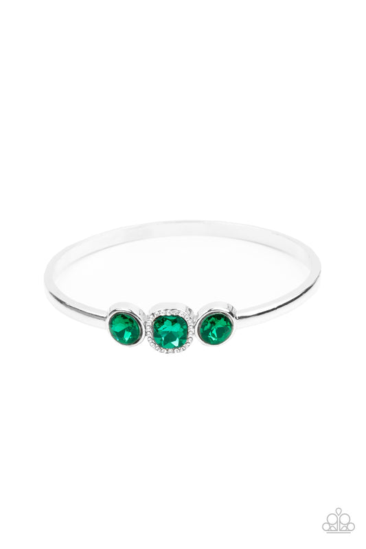 Paparazzi Royal Demands Green Bangle Bracelet - P9RE-GRXX-098XX