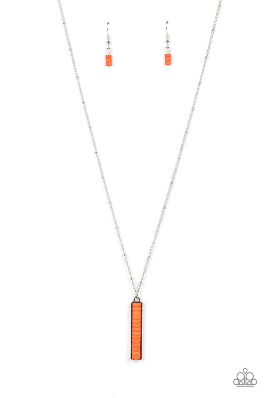 Paparazzi Rural Regeneration Orange Long Necklace - P2SE-OGXX-284XX