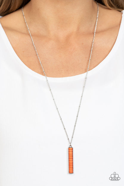 Paparazzi Rural Regeneration Orange Long Necklace - P2SE-OGXX-284XX