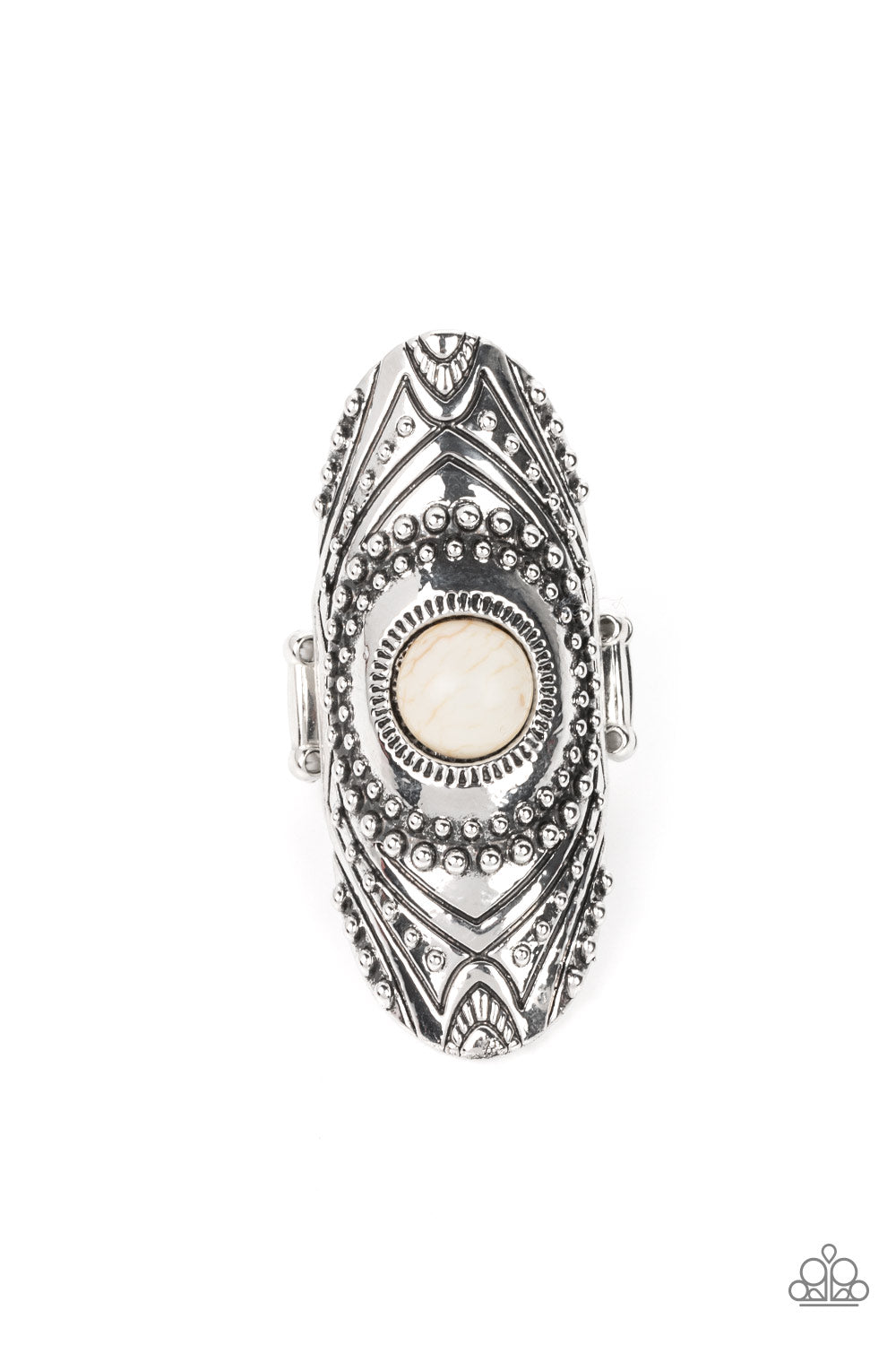 Paparazzi Rural Residence White Ring - P4SE-WTXX-182XX