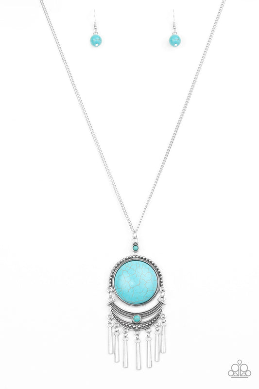 Paparazzi Rural Rustler Blue Long Necklace