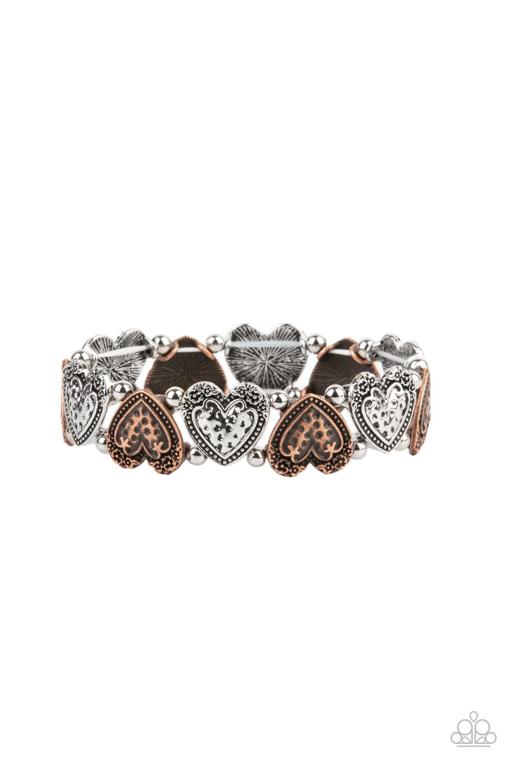 P Multigr Rustiq Paparazzi Rustic Heartthrob Multi Stretch Bracelet - P9WH-MTXX-121XX ...