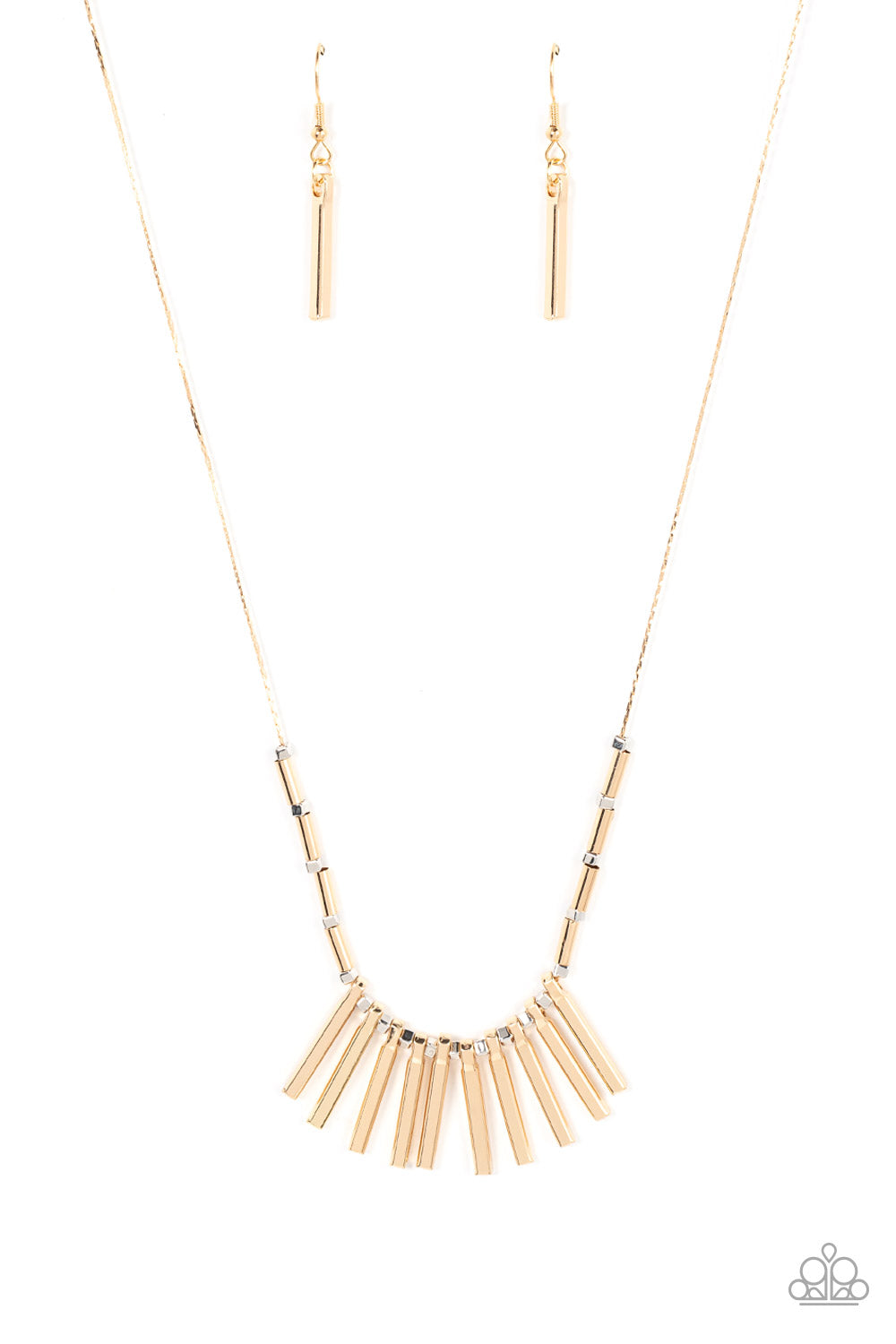 Paparazzi Rustic Hot Rod Gold Long Necklace - P2ED-GDXX-146XX