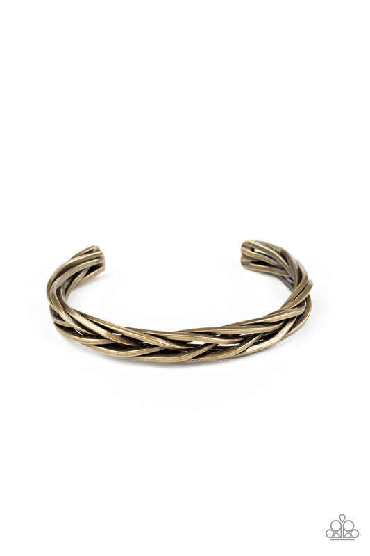 Paparazzi Rustic Reveler Brass Men's Cuff Bracelet - P9MN-URBR-010XX