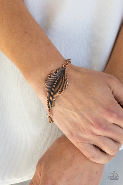 Paparazzi Rustic Roost Copper Feather Clasp Bracelet