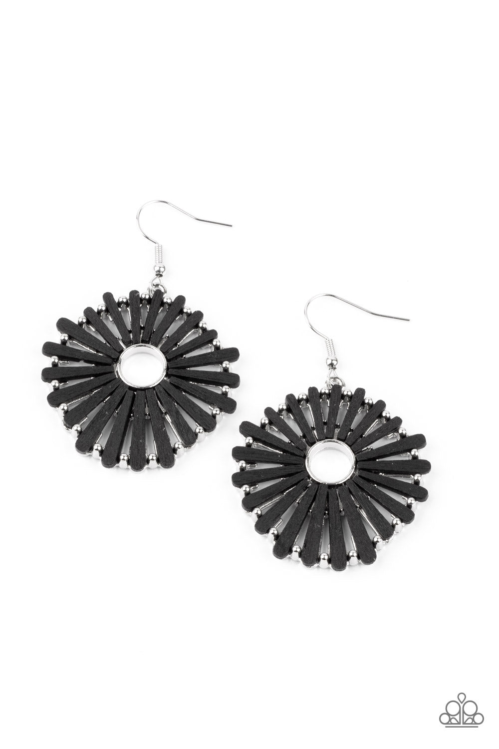 Paparazzi SPOKE Too Soon Black Fishhook Earrings - P5SE-BKXX-218XX
