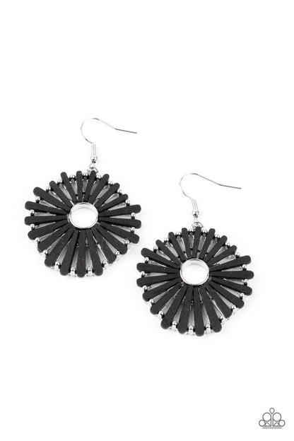 Paparazzi SPOKE Too Soon Black Fishhook Earrings - P5SE-BKXX-218XX