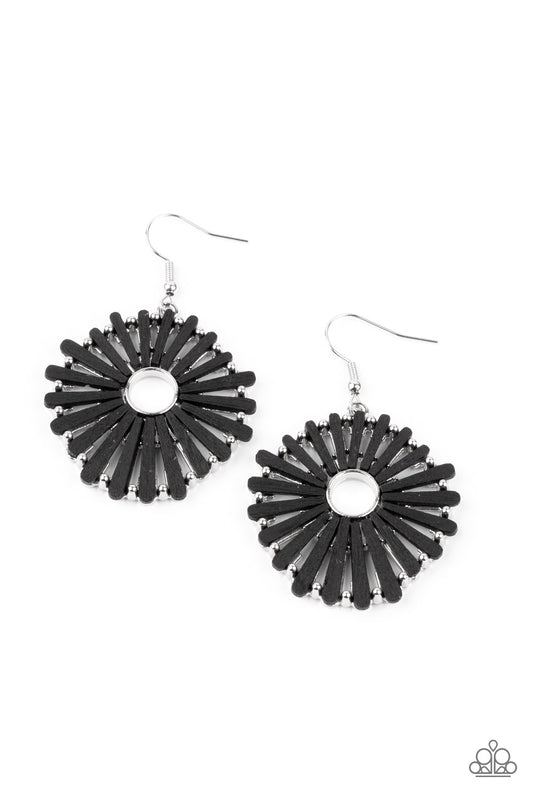 Paparazzi SPOKE Too Soon Black Fishhook Earrings - P5SE-BKXX-218XX