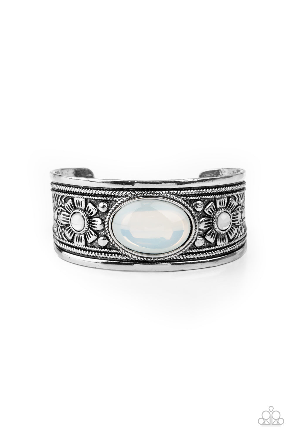 Paparazzi Sage Sanctuary White Cuff Bracelet