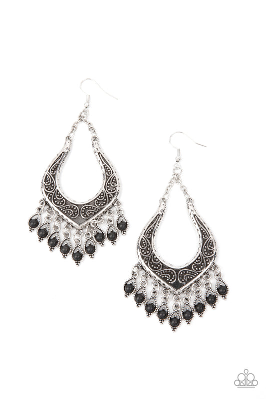 Paparazzi Sahara Fiesta Black Fishhook Earrings - P5SE-BKXX-229XX