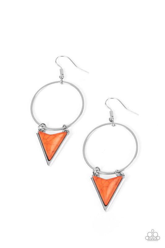 Paparazzi Sahara Shark Orange Fishhook Earrings - P5SE-OGXX-157XX