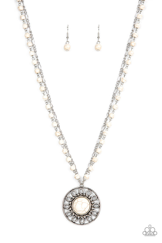 Paparazzi Sahara Suburb White Short Necklace - P2SE-WTXX-266XX