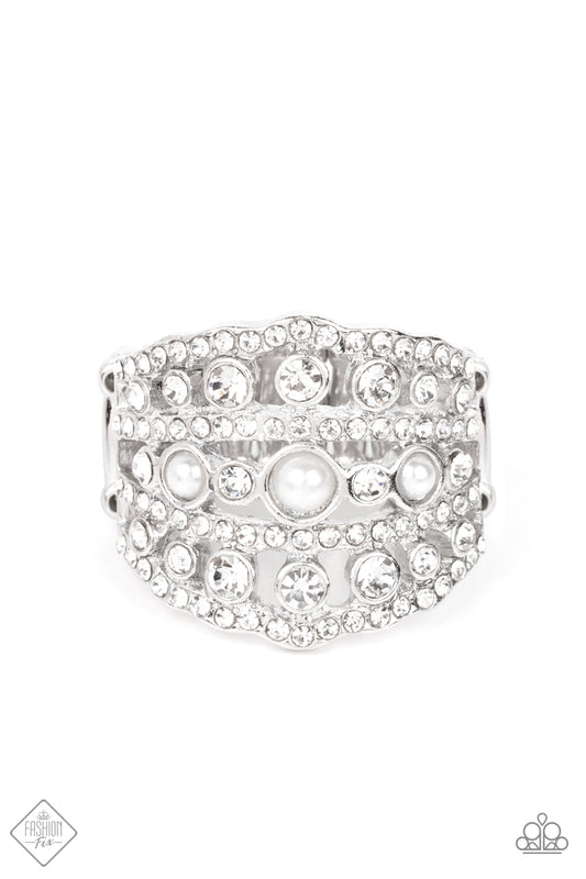 Paparazzi Sailboat Bling White Ring - Fashion Fix Fiercely 5th Avenue April 2022 - P4RE-WTXX-496HY