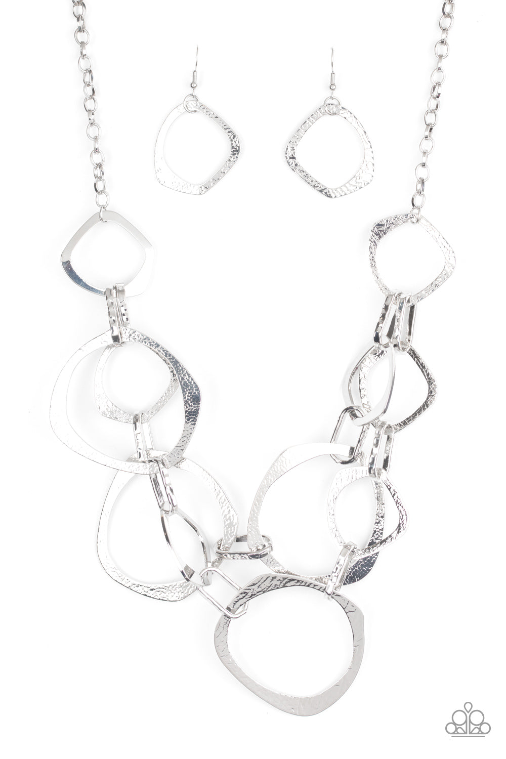 Paparazzi Salvage Yard Silver Short Necklace - Life Of The Party Exclusive October 2020 - P2ST-SVXX-136XX